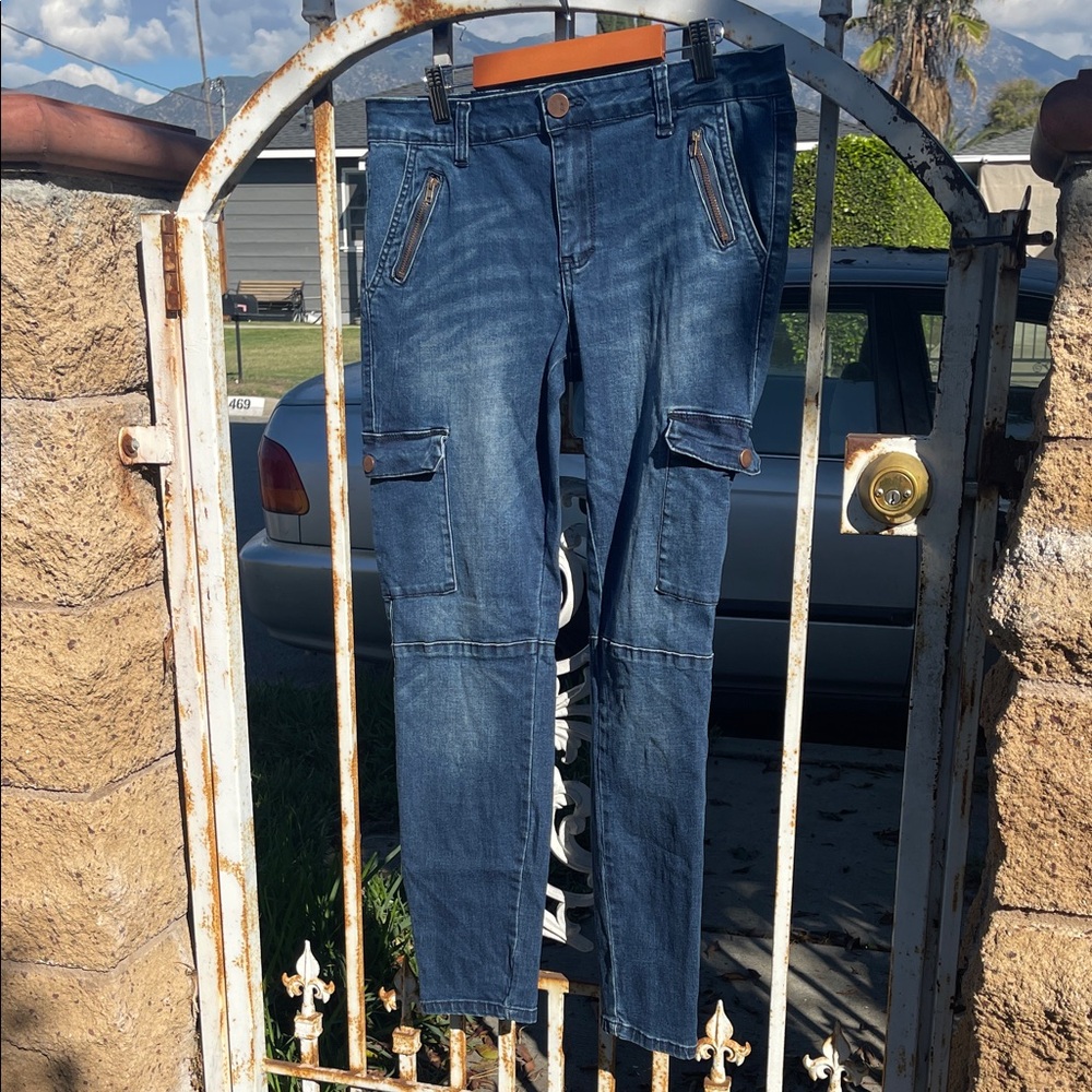 Ashley Mason Blue Cargo Jeans